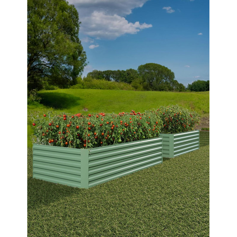 Steel Raised Garden Bed, 2, Green, 24" H x 72" W x 36" D