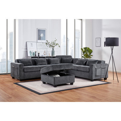 Canapé modulaire en chenille l 115 po Trey avec dossier réglable Trey