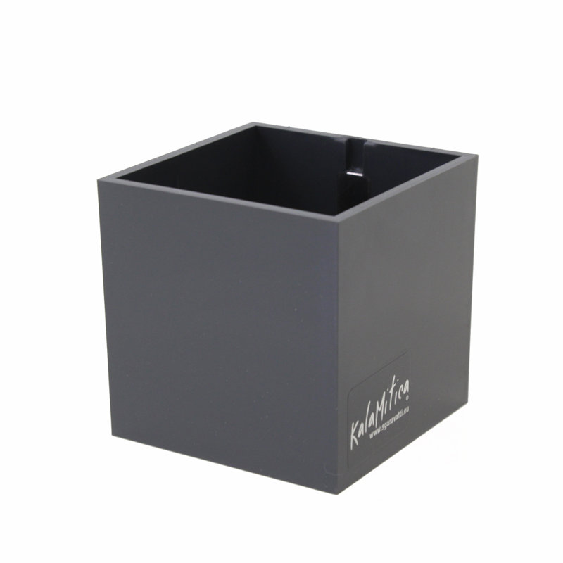 Pot Planter, 9.5cm H x 9.5cm W x 9.5cm D, Dark grey