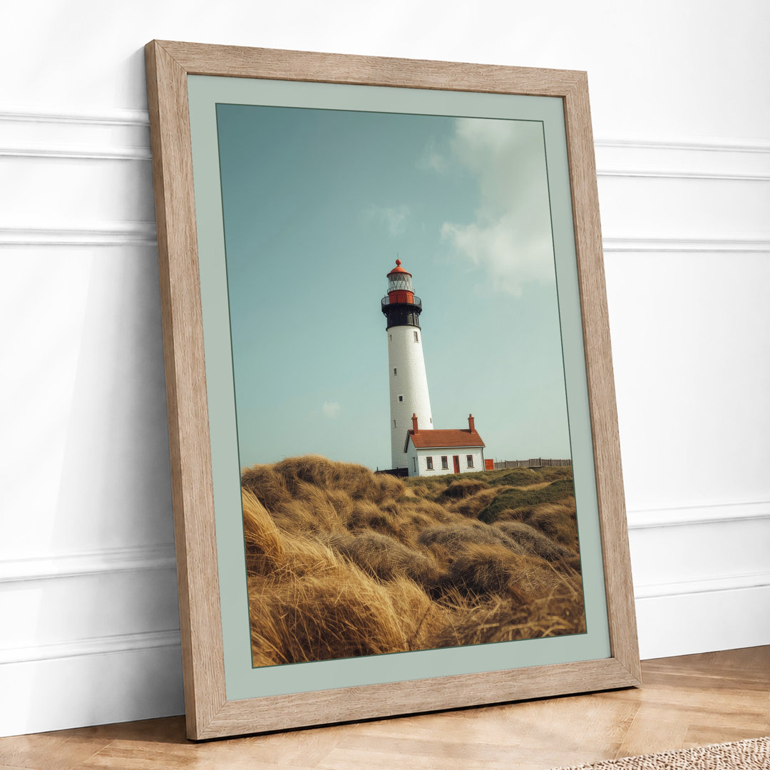 Lighthouse on the Dune Coastal - Framed Print