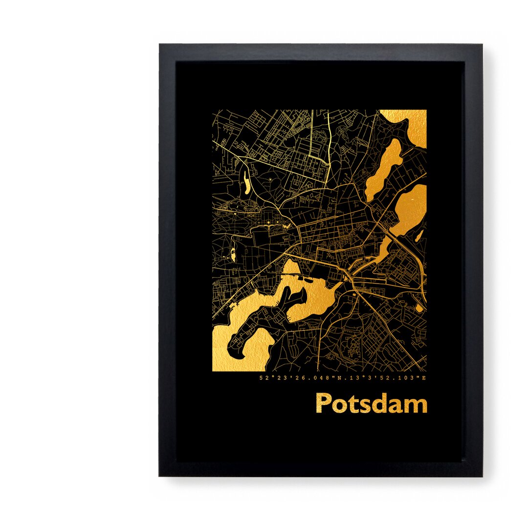 Gerahmtes Papierbild - Grafikdruck „Potsdam Map”