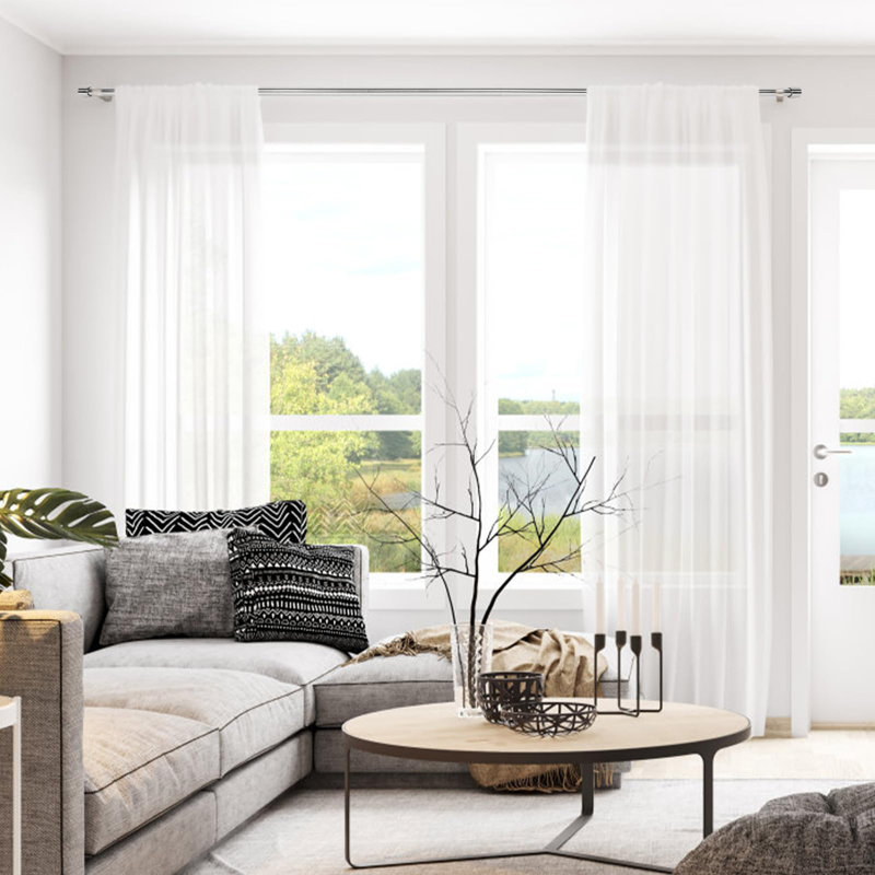 Milele Stainless Steel 72cm to Curtain Track/Rail, 72cm - 360cm