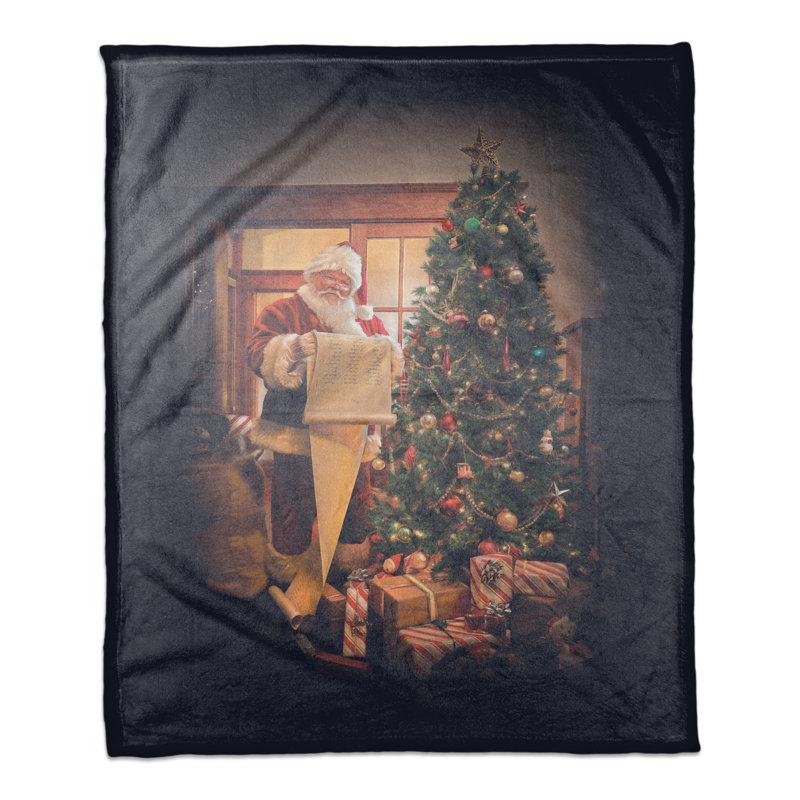  Jeté en molleton Santas List