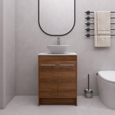 Emmalyne 23.64'' Single Bathroom Vanity with Ceramic Top