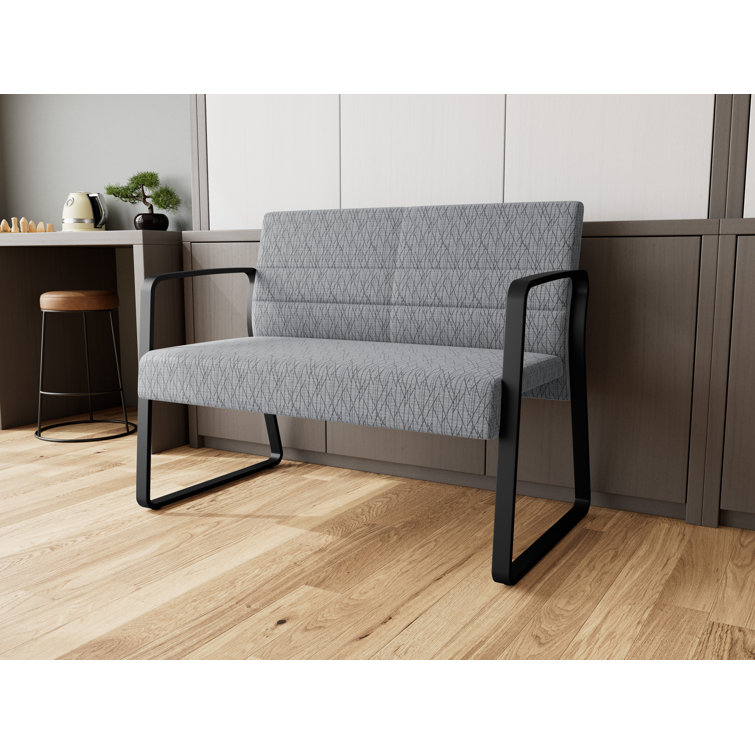 Waterfall Waiting Reception Loveseat Sled Base Metal Frame