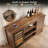 70" Wine Bar Cabinet with Fluted Texture, Modern Coffee Cabinet with Wine Rack&Glass Holder, White Kitchen Buffet Sideboard, Freestanding Liquor Cabinet for Dining Room Living Room-188930691