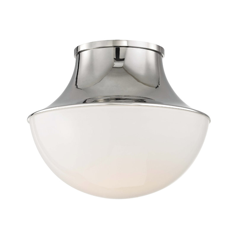 Lettie 1 - Light Flush Mount, Polished Nickel, 14'' H x 14.75'' W x 14.75'' D