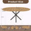 Table ronde extensible - 43 po à 58 po avec base en acier au carbone, finition chêne, sièges 2-6