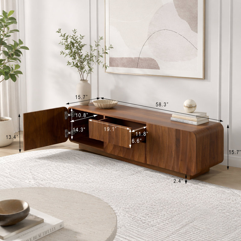 Meuble télé 58 po, Walnut Brown