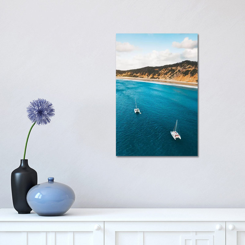 Coloured Sands Beach Boats 1 Piece Wrapped Canvas Wall Art, 45.72cm H x 30.48cm W