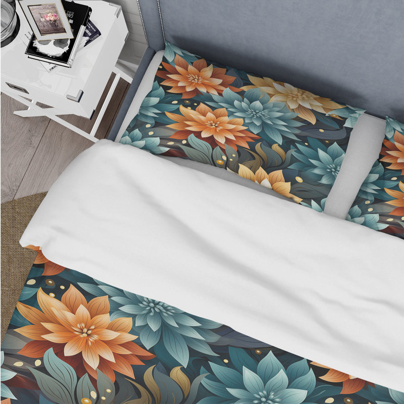 Harmonious Self Discovery Mediation - Floral Duvet Cover Set, Housse de couette simple + 1 taie décorative stan