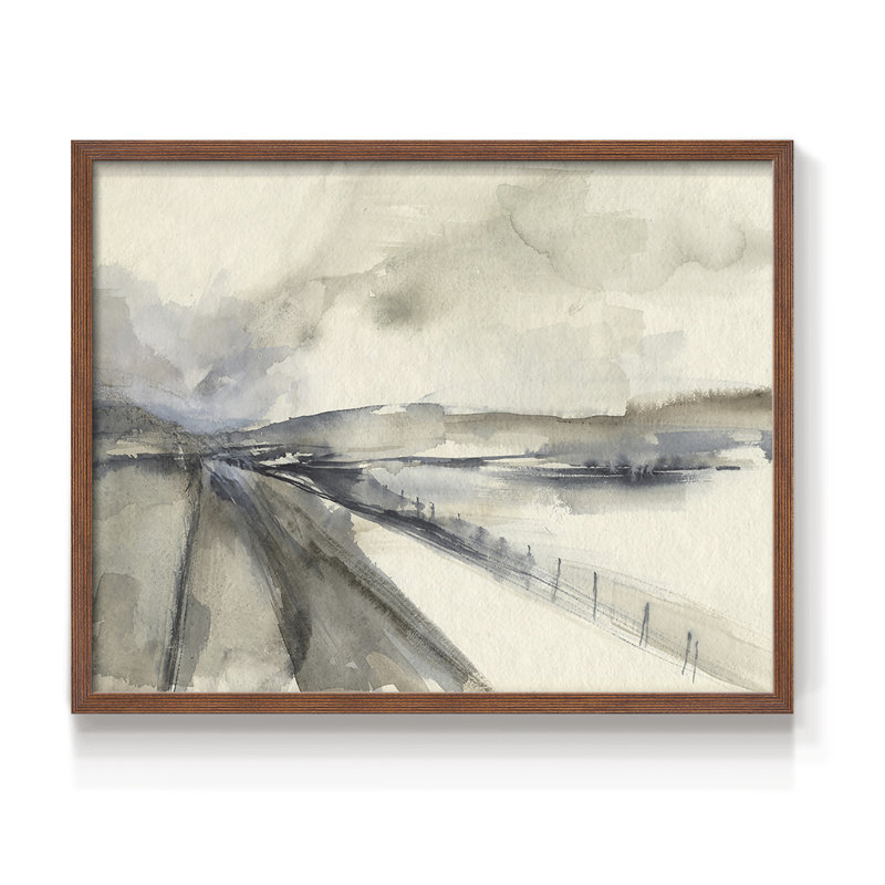 Sentier de disparition I - reproduction encadrée - réarmable, H 11 po x l 14 po, Noyer