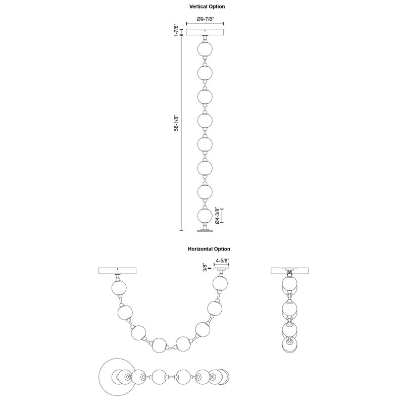 Luminaire suspendu unique à 8 lumières Marni, Nickel poli