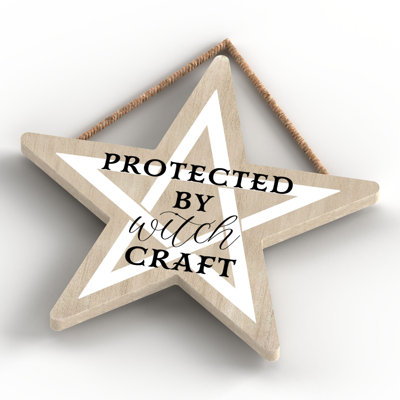 Protected by Witchcraft Wooden Star Plaque