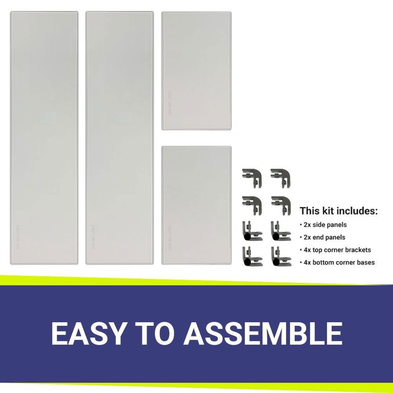 Pare-étincelles rectangulaire en verre trempé, H 6 po x l 23,5 po x p 11,5 po