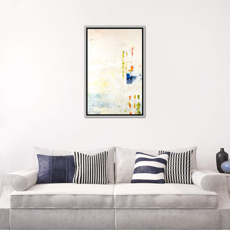 « serenity i » par julien spencer-reproduction d’art, Toile avec cadre argenté, H 26 po x l 18 po x 1,5 po