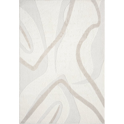 Abani Rugs Olessja Collection NOM120A Cream Beige Abstract Area Rug
