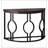 Half Moon Console Table for Entryway, 43 Inch Industrial Semi Circle Sofa Table with Geometric Base, Wood Accent Table for Living Room, Hallway, Foyer, Entrance