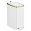 Poubelle de salle de bain 1,6 gallon avec couvercle à fermeture lente, pédale, poubelle en acier inoxydable de 6 L avec seau intérieur amovible, filtre à odeurs intégré, petite poubelle pour salle de bain, toilette, bureau à domicile, chambre à coucher (blanc)-123222514-128553143