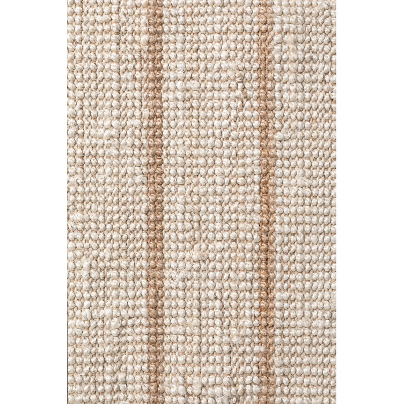Harvest Striped Jute / Sisal Hand Woven Area Rug, Rectangle 200 x 300 cm