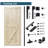 Paneled Solid Wood Unfinished Barn Door with Installation Hardware Kit-92686979