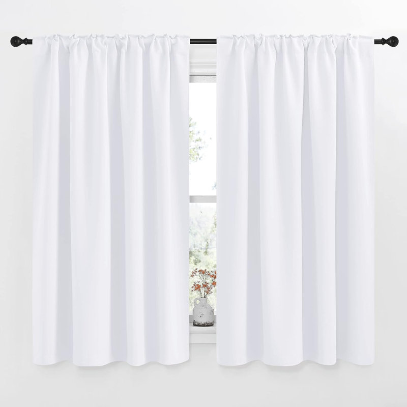 Blackout Curtain Light & Noise Reducing Room Darkening Drapes for Bedroom/Living Room/Kitchen, 2 Pieces, Cream, 52" W x 54" L