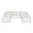 Castillon 135" Cloud Modular Sectional Couch with Ottoman, Comfort U-Shaped Sectional Sofa, Deep Seat Corner Couch, Compressed Boneless Modular Seating with Chaise for Living Room