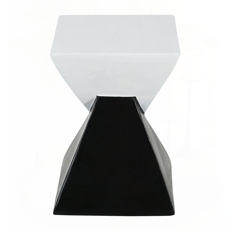 Modern Side Table – Stylish End Table, White/Black