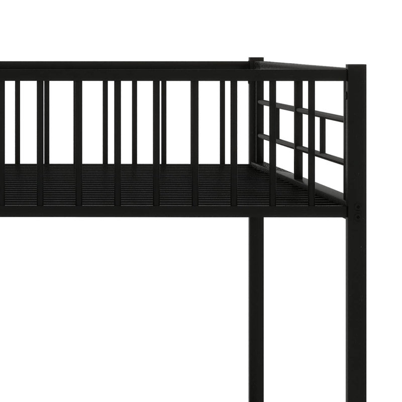 Metal Twin Over Twin Bunk Bed With Slide And Ladder, Black