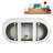 63" Streamline Soaking Freestanding Tub and Tray With Internal Drain-101683097