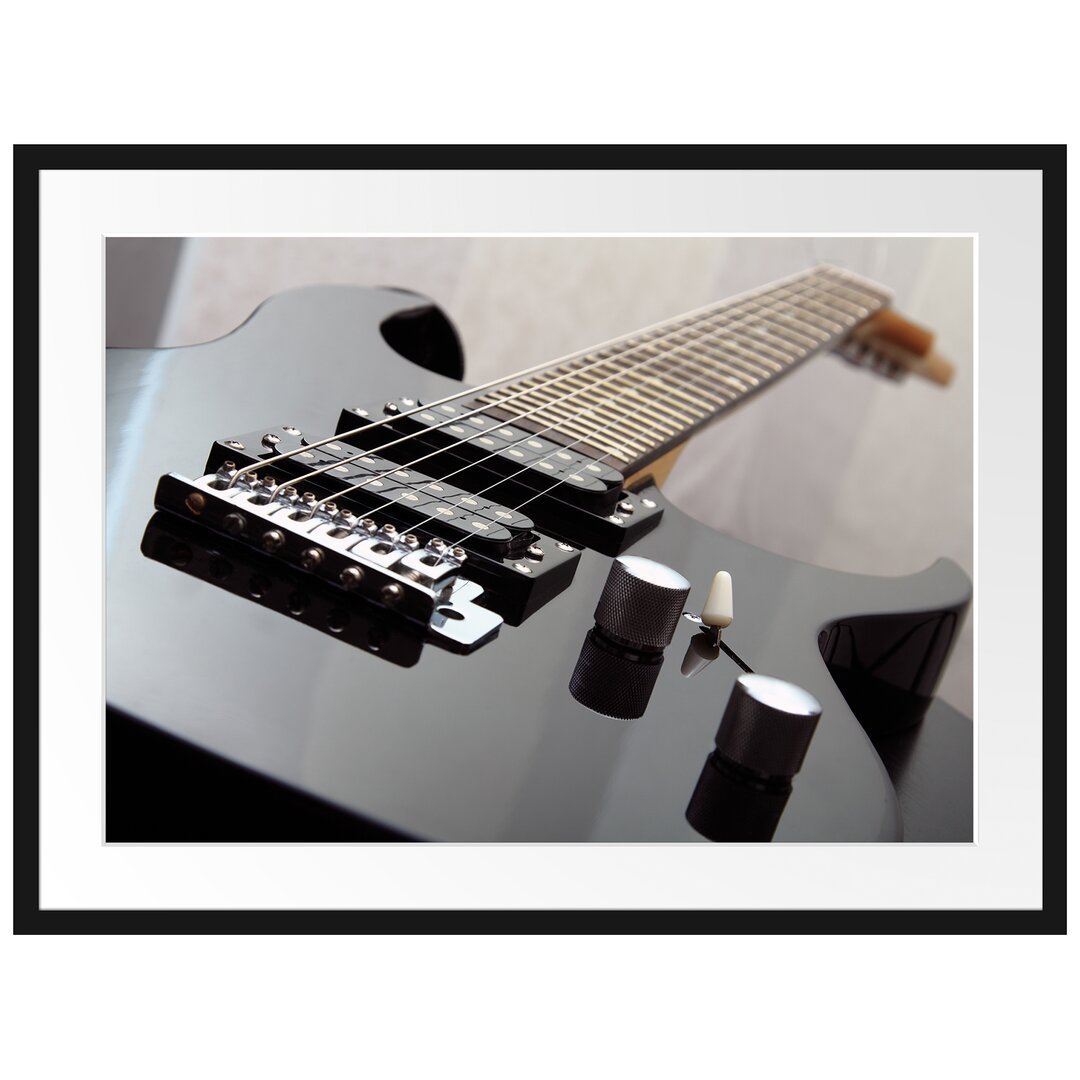 Gerahmtes Poster Black Guitar