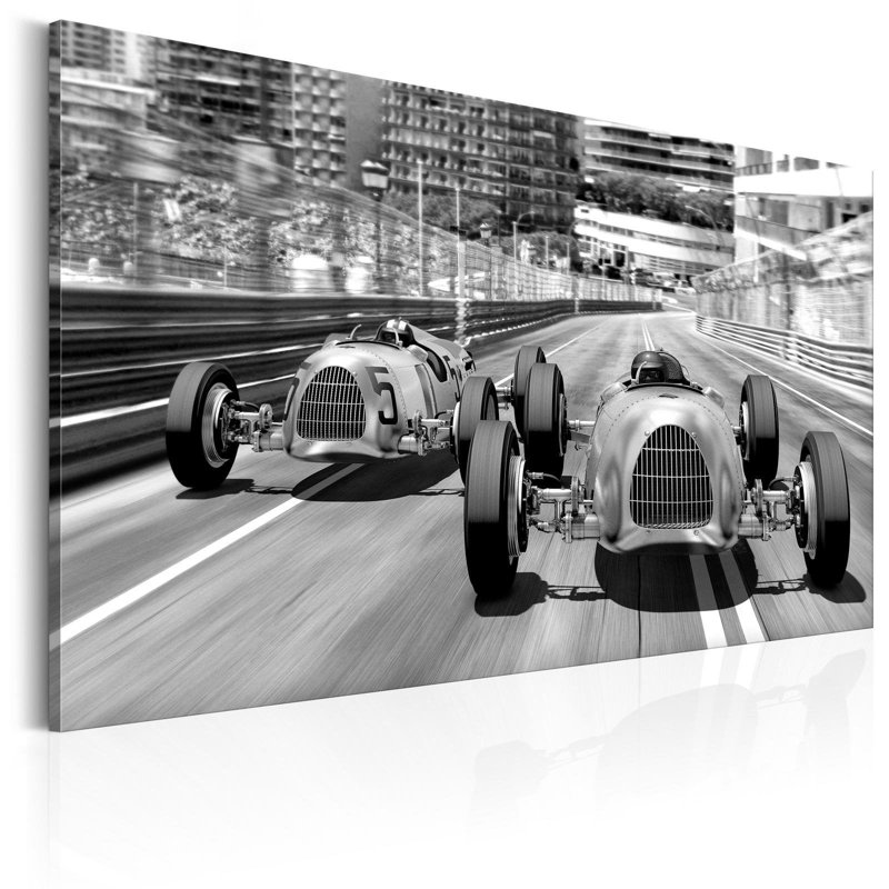 " Old Cars Racing ", 16" H x 24" W x 0.7" D