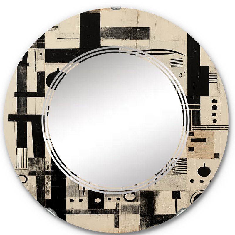 Zephra - Miroir mural moderne rond, 24 po x 24 po