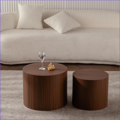 Table basse en bois peu encombrante avec 3 pieds sphériques - facile à nettoyer et amp; Assemblage pour les petits salons