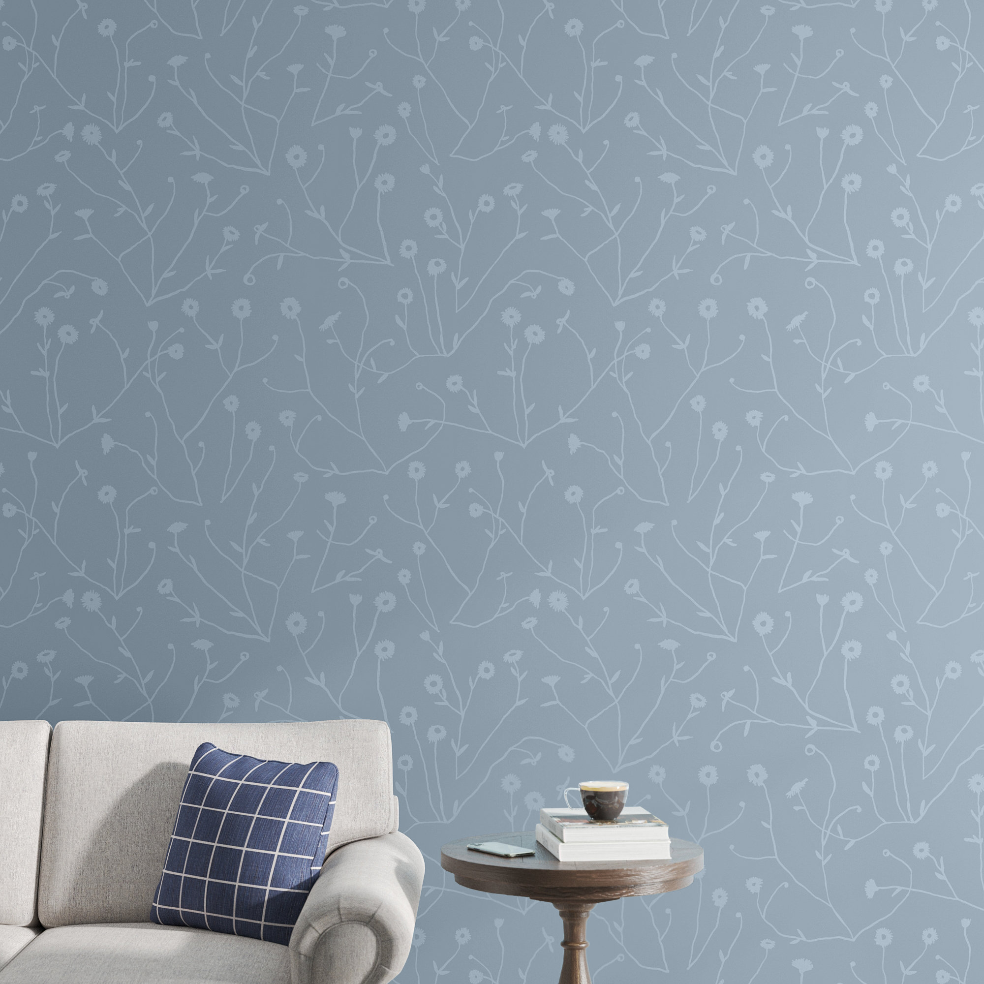 Keyes Floral Wallpaper, Blue