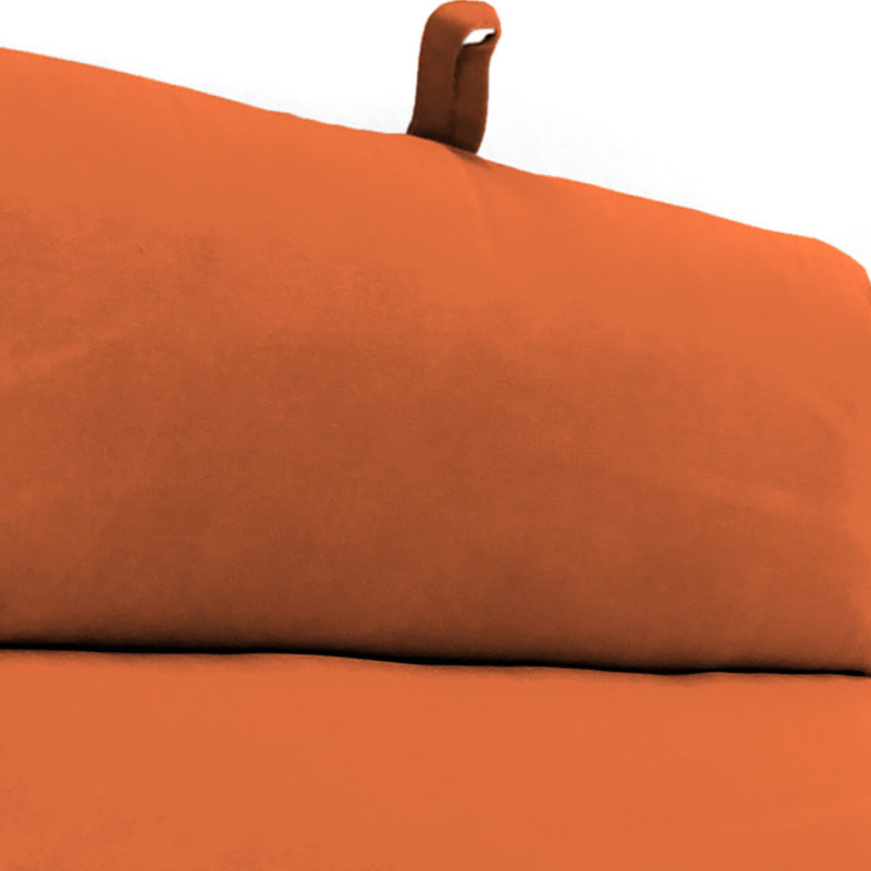Sunbrella 72" x 22" Outdoor Chaise Lounge Cushion with Ties and Loop, Spectrum Cayenne