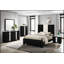 Commode contemporaine à cinq tiroirs avec finition noire et boutons en métal pour un rangement élégant et efficace dans la chambre à coucher-1446901488