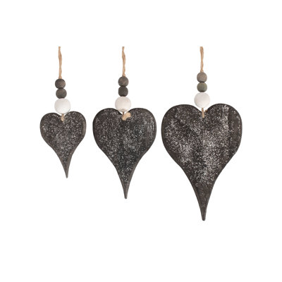 Manui 3 Piece Hanging Heart Shaped Decorations