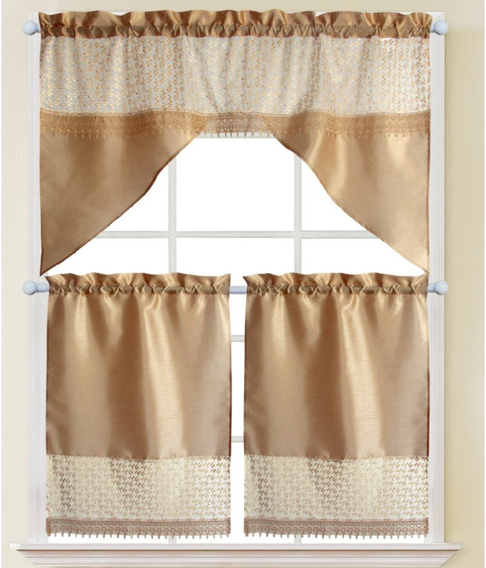 Ensemble de rideaux de cuisine Skylin, Blanc