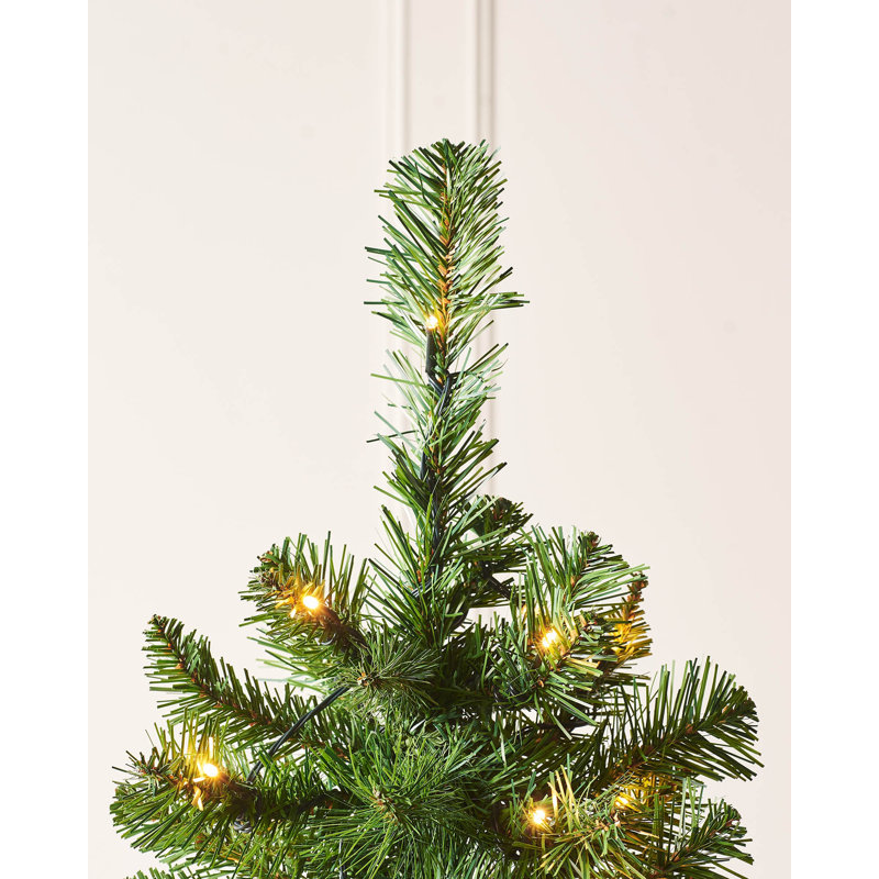182.88cm H Lighted Artificial Christmas Tree, Green, Warm White
