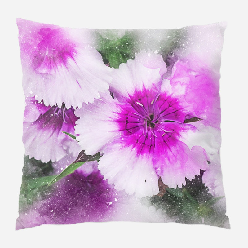 Easterly Flowers Square Pillow Cover & Insert, Microsuede, Indoor