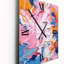 Rose et blanc Explosions de couleur II - Horloge murale moderne abstraite-132818201