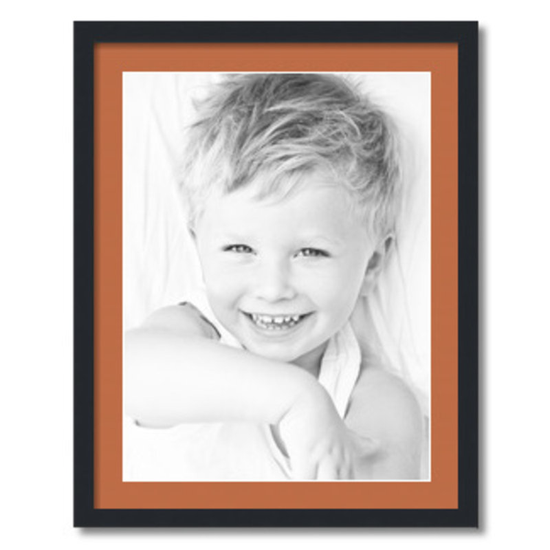 Matte Picture Frame with Mat, Red Orange
