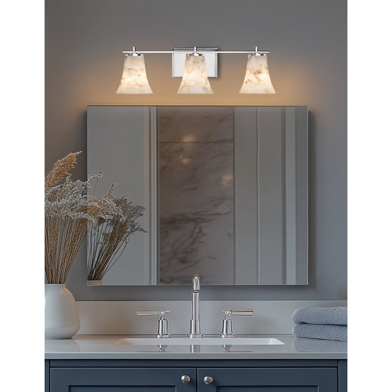 Éclairage pour meuble-lavabo 3 lumières Asae, Chrome poli