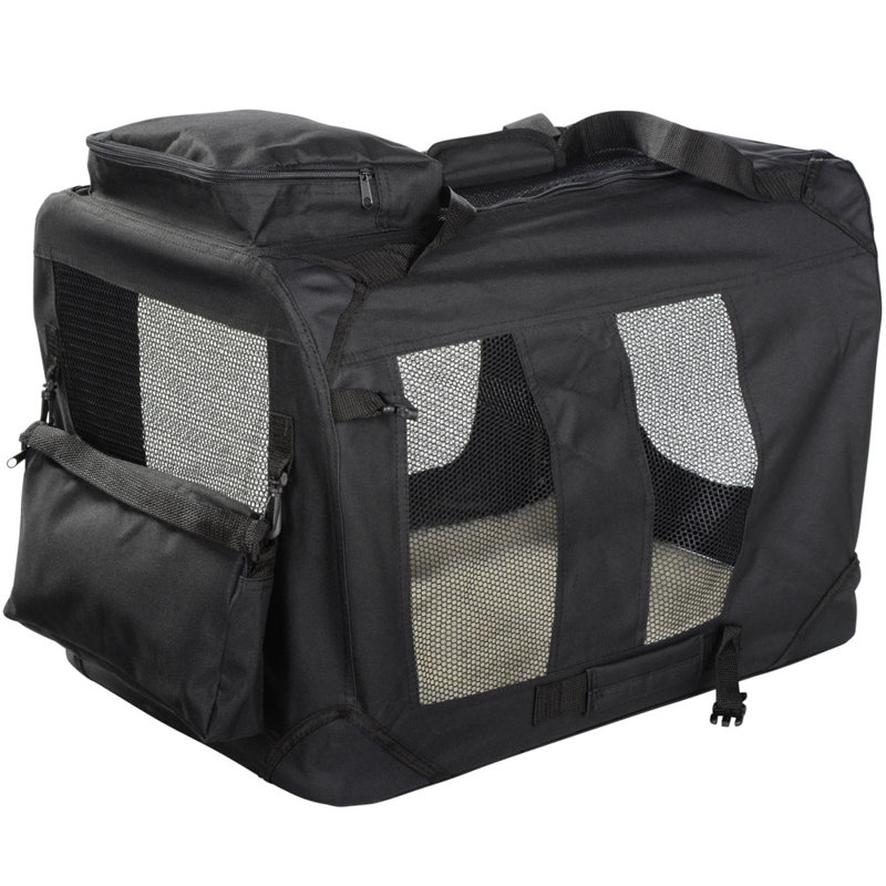 Chorley Collapsible Soft-Sided Crate with 1 Door, Extra Large (58 cm H x 56 cm W x  81 cm L), Black