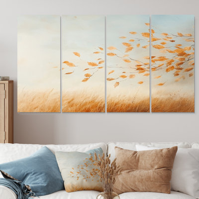 «Meadow Windy Prairie Leaves» - Windy Art - ensemble de décorations murales traditionnelles