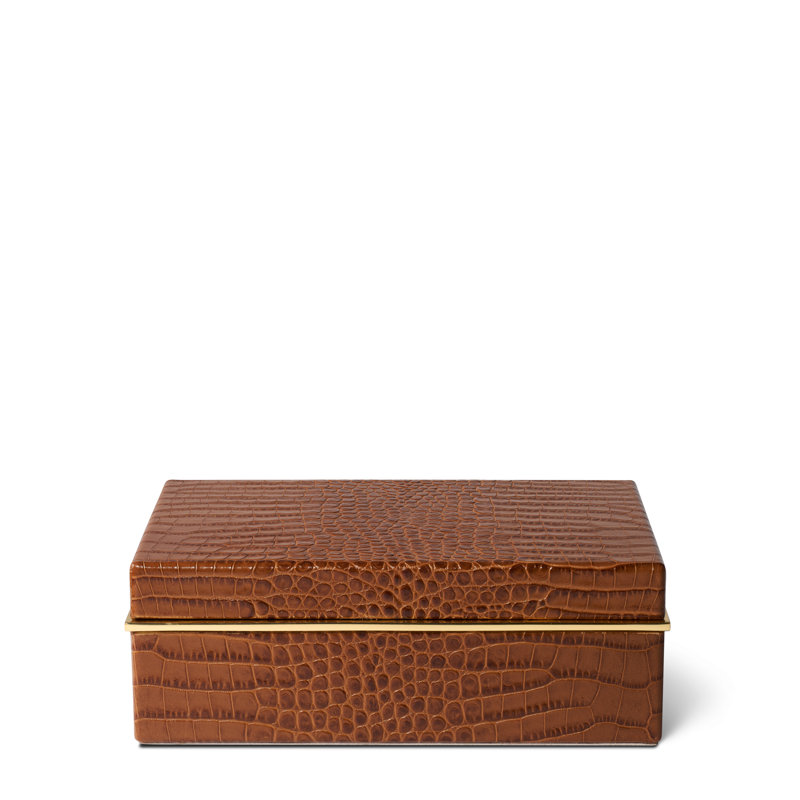 Petite boîte classique en cuir croco, Petit