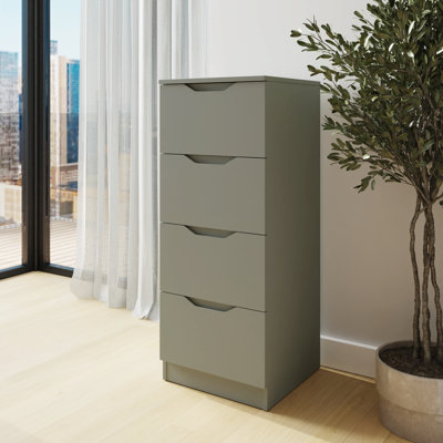Groove Handle Slim 4 Drawer Chest