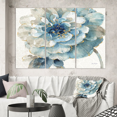" Indigold Gold Country Flower " 3 Piece Art Painting