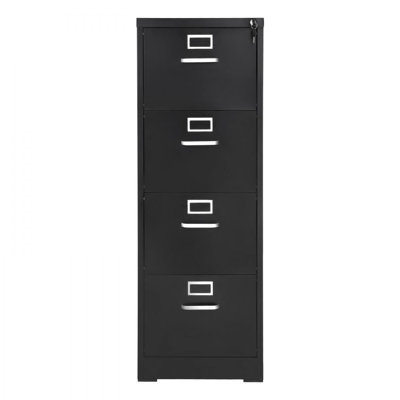 4 Drawer File Cabinet with Lock, Metal Vertical Filing Storage Cabinets for Home Office, Heavy-Duty Cabinet with Detachable Hanging Rod, for A4/Letter